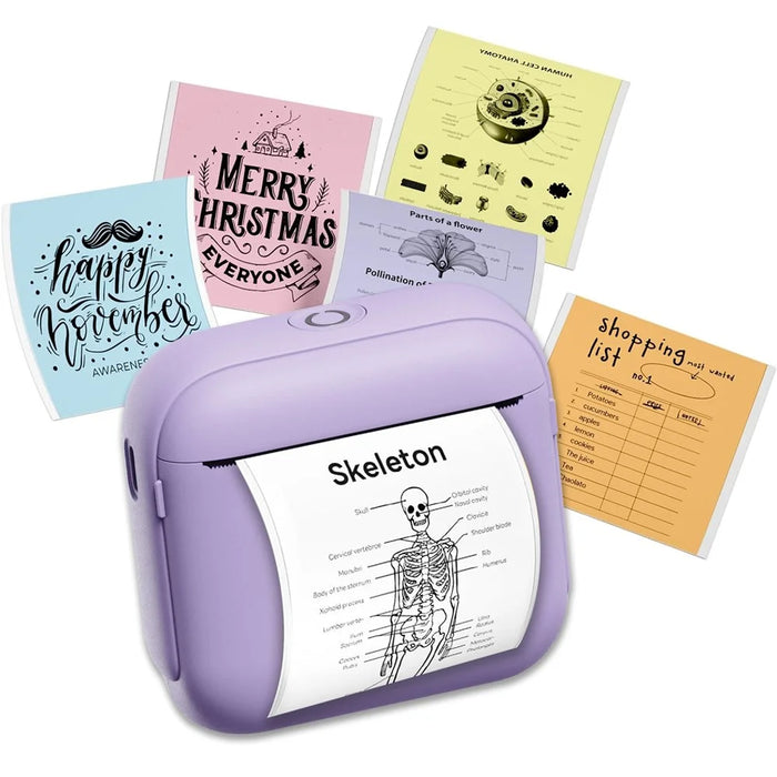 X6 Portable Mini Handheld Label Printer Thermal Printing Bluetooth-Compatible Label Maker - Purple - 5