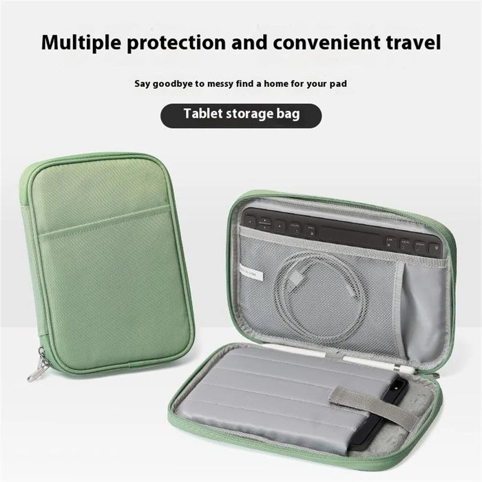 For 6-6.8 inch E-Reader Carrying Case Polyester Splash-Proof Portable Tablet Sleeve Bag - Green - 2