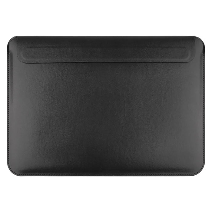 For 13.3-14 inch Laptop Carrying Case PU Leather Portable Storage Bag Magnetic Closure - Black - 1