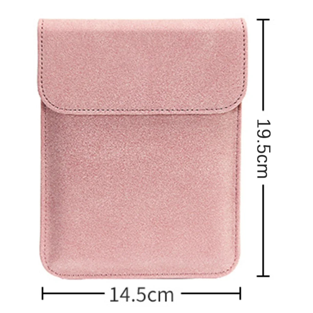 For 6 inch Kindle Paperwhite E-Reader Carrying Case PU Leather Portable Protective Bag Magnetic Closure - Pink - 5