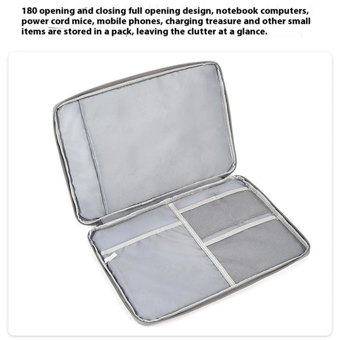 For 15.6 inch Laptop Carrying Case Polyester Splash-Proof Anti-Shock Portable Sleeve Bag - Grey - 2