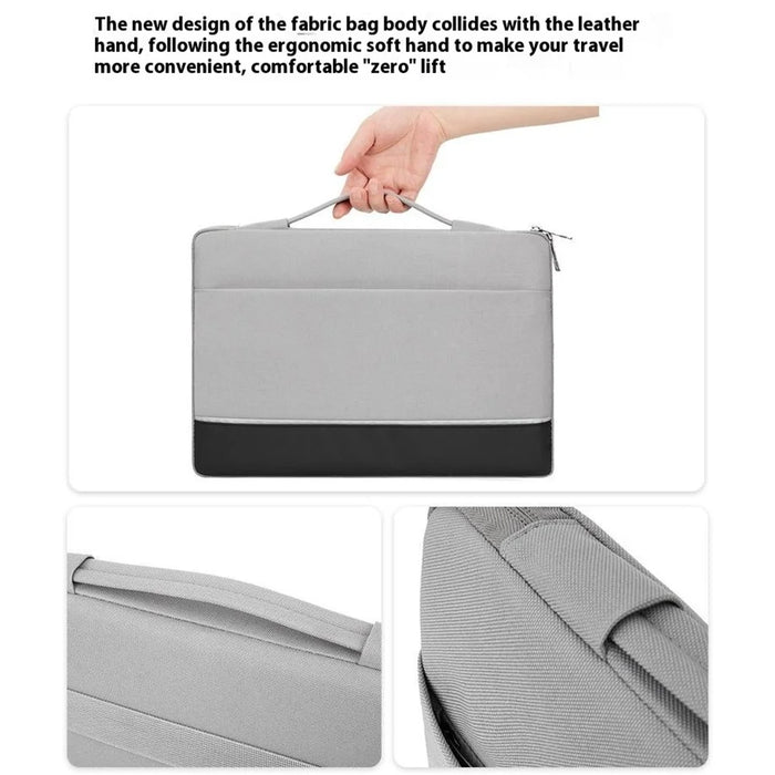 For 15.6 inch Laptop Carrying Case Polyester Splash-Proof Anti-Shock Portable Sleeve Bag - Grey - 5
