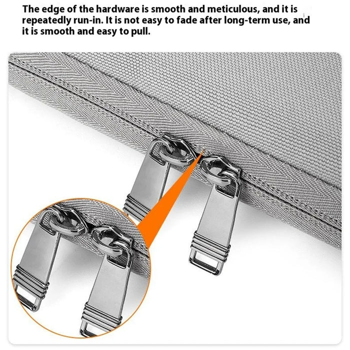 For 15.6 inch Laptop Carrying Case Polyester Splash-Proof Anti-Shock Portable Sleeve Bag - Grey - 6