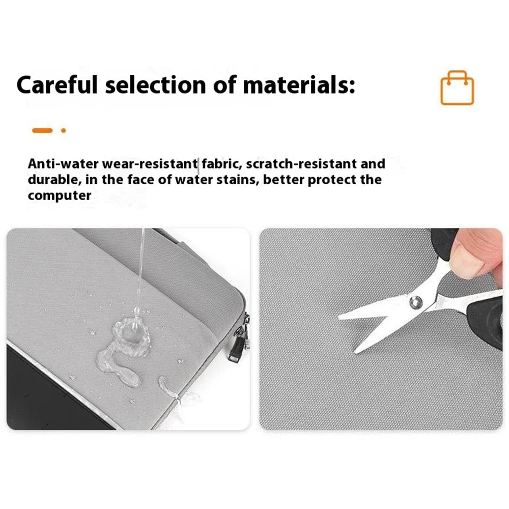 For 13.3 inch Laptop Carrying Case Polyester Splash-Proof Anti-Shock Portable Sleeve Bag - Grey - 7