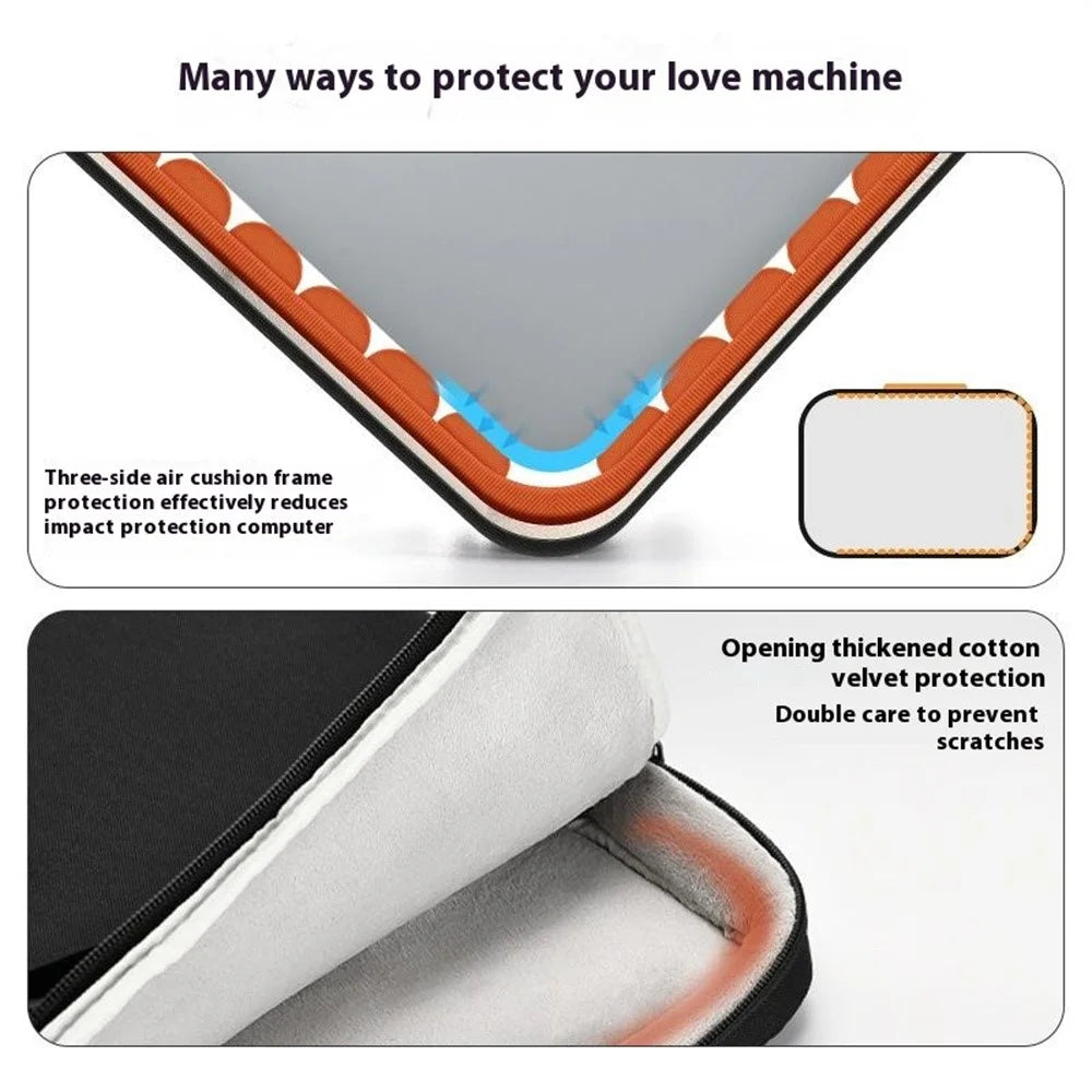 For 13.3 inch Laptop Carrying Case Oxford Cloth Anti Vibration Protective Cover - Black - 3