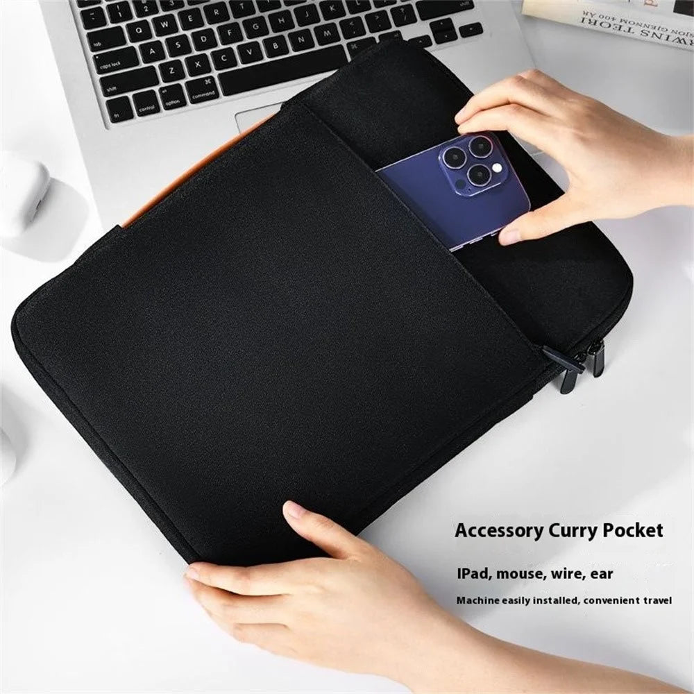 For 14 inch Laptop Carrying Case Oxford Cloth Anti Vibration Protective Cover - Black - 4