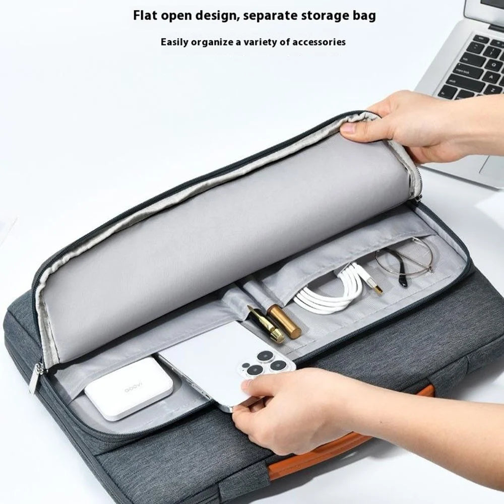 For 15.6 inch Laptop Carrying Case Oxford Cloth Wear Resistant Portable Sleeve Bag Business Style - Grey - 3