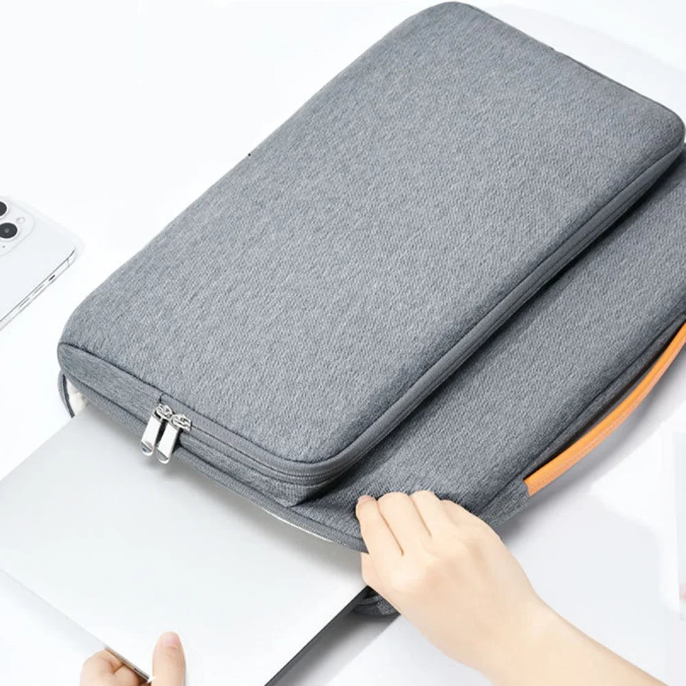 For 15.6 inch Laptop Carrying Case Oxford Cloth Wear Resistant Portable Sleeve Bag Business Style - Grey - 6