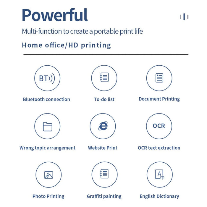 X9 Portable Bluetooth-compatible Thermal Printer 22mm / s Fast Speed 200dpi A4 Inkless Printing Machine - 2
