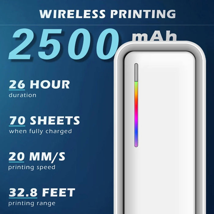 X9 Portable Bluetooth-compatible Thermal Printer 22mm / s Fast Speed 200dpi A4 Inkless Printing Machine - 4