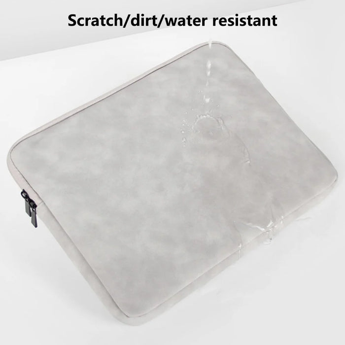 For 13-13.3 inch Laptop Bag PU Leather Inner Lining Scratch Resistant Water Repellent Protective Sleeve - Light Grey - 4