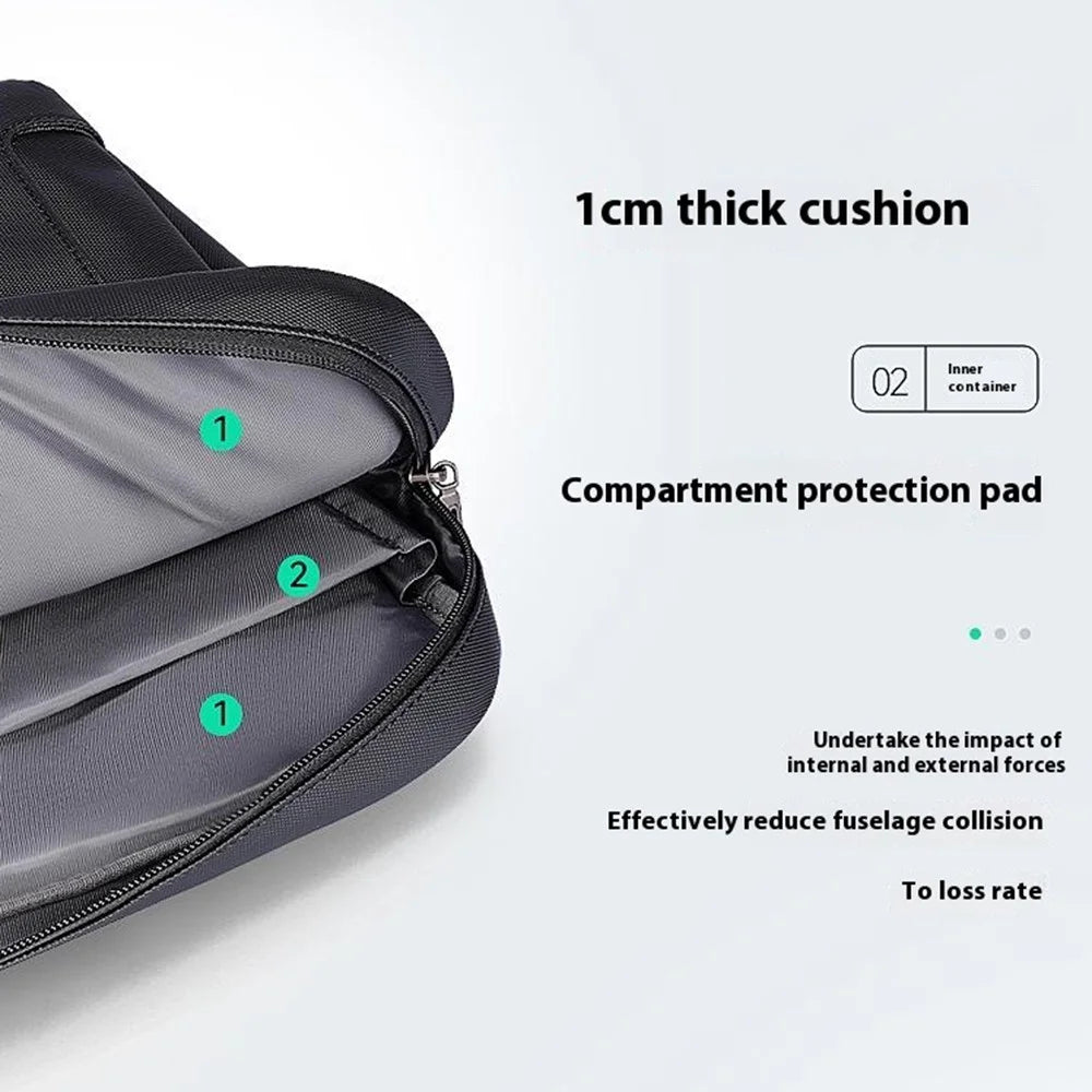 MARK RYDEN MR425 Oxford Cloth Briefcase Men Business Travel Laptop Handbag Crossbody Bag - Black / 15.6-inch - 2
