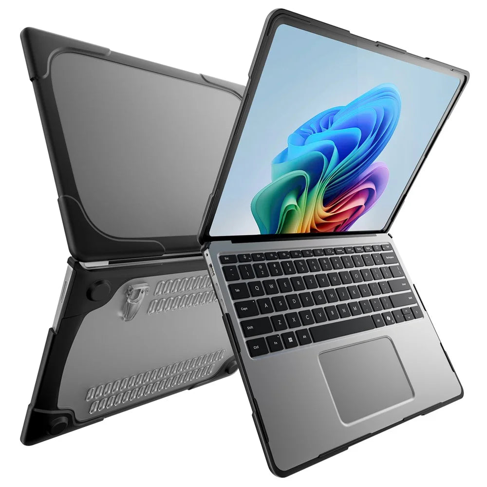 For Microsoft Surface Laptop 8 13.8 inch / 7 13.8-inch Laptop Case Stand Design Notebook TPU PC Cover - Black - 1