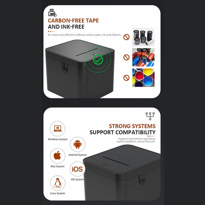 ZJ-5890A 58mm Bluetooth-compatible USB Thermal Receipt Printer Portable POS Printer for Restaurant Retail - Black - 6