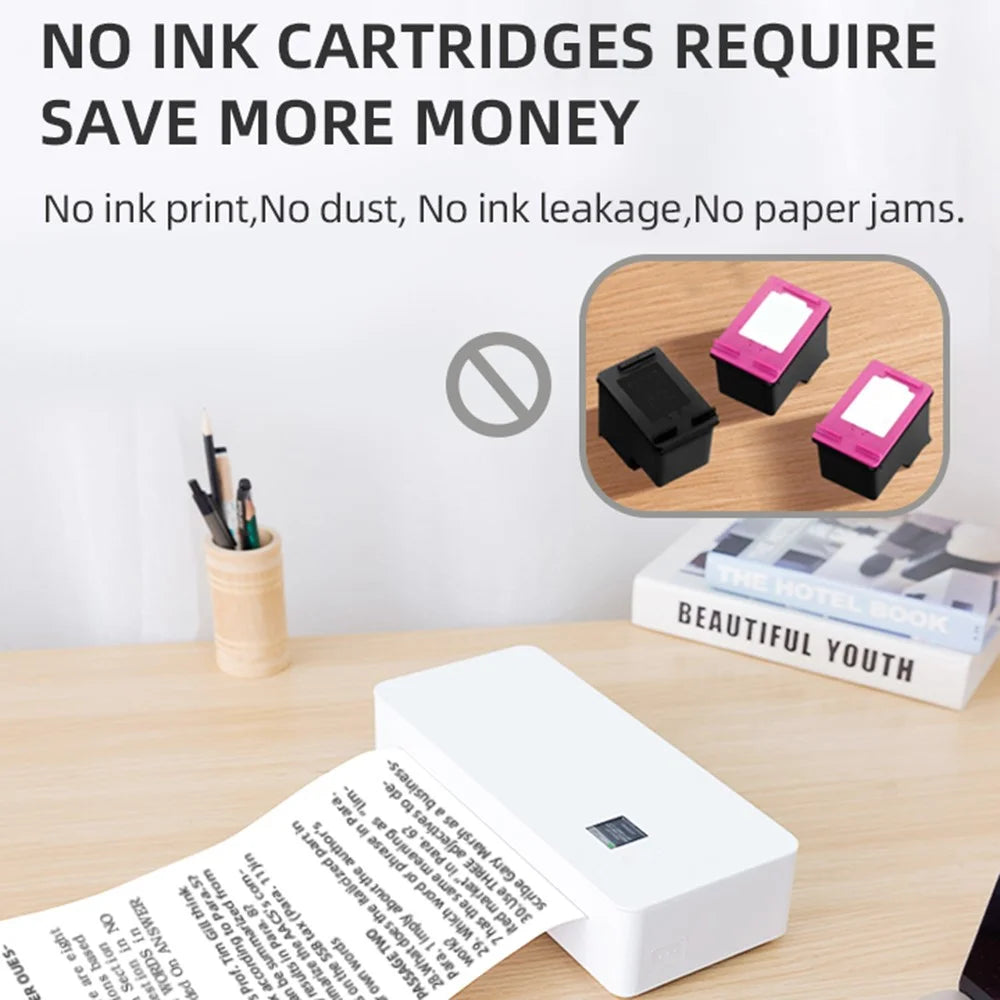 A4LE A4 Portable Thermal Printer USB Bluetooth-compatible Travel Wireless Inkless Printer - 5