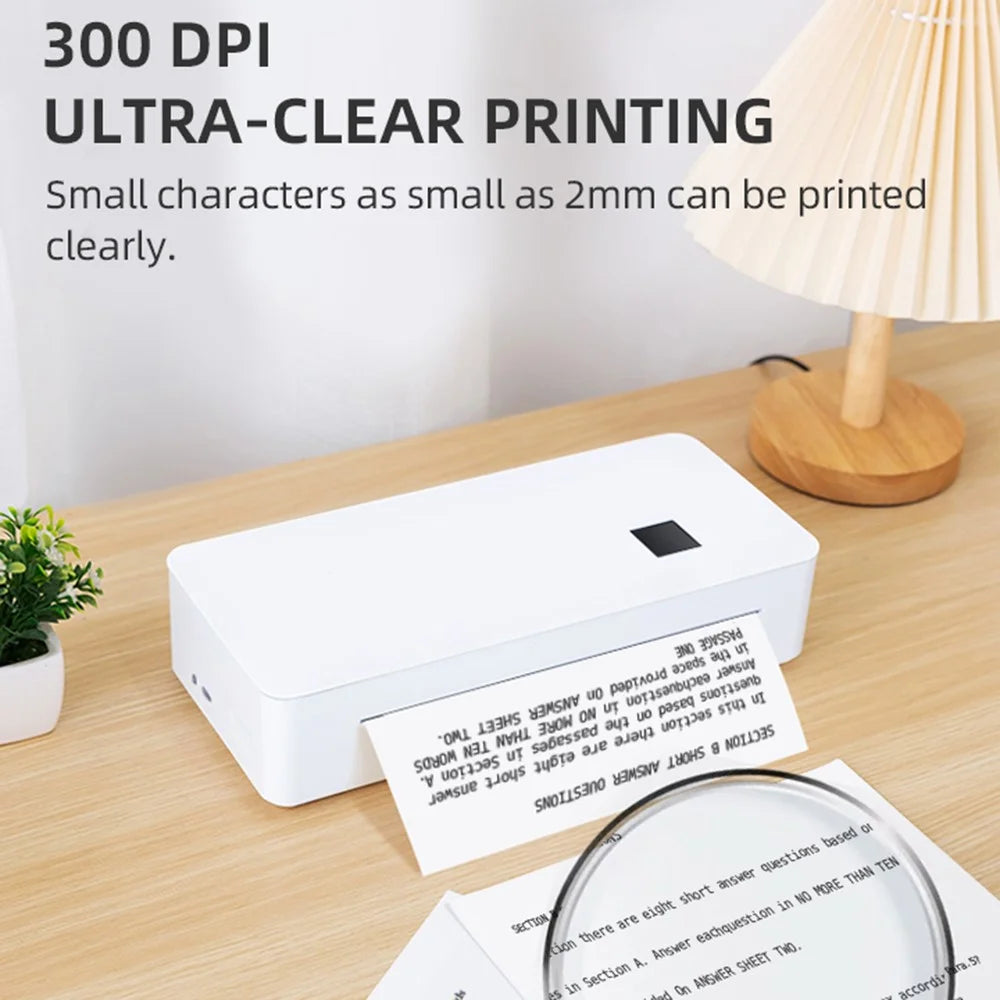 A4LE A4 Portable Thermal Printer USB Bluetooth-compatible Travel Wireless Inkless Printer - 6