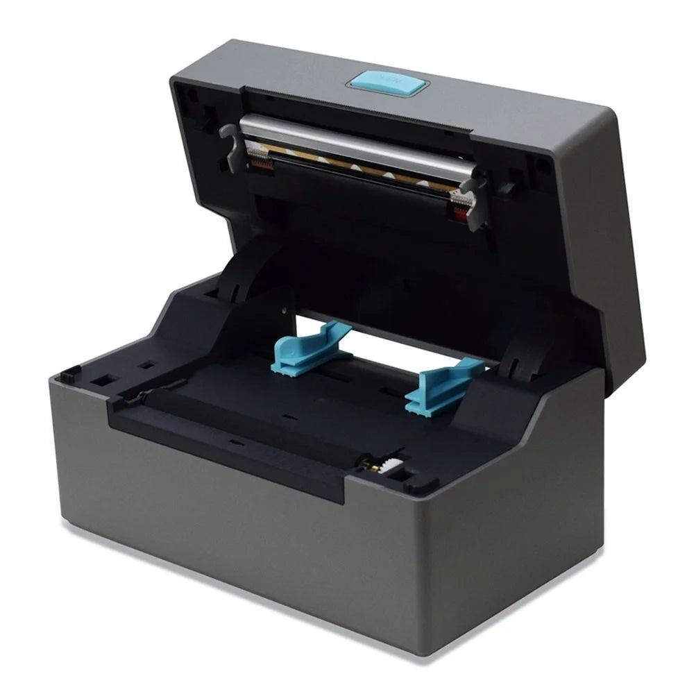 ZJ-9220 4 inch Thermal Label Printer USB Bluetooth-compatible Electronic Shipping Package Printer - Grey + Black / EU Plug - 2