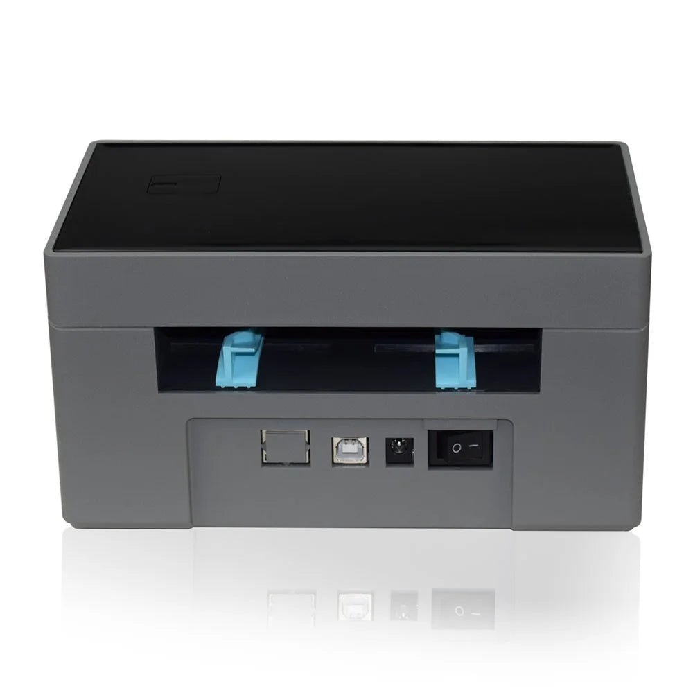 ZJ-9220 4 inch Thermal Label Printer USB Bluetooth-compatible Electronic Shipping Package Printer - Grey + Black / EU Plug - 3