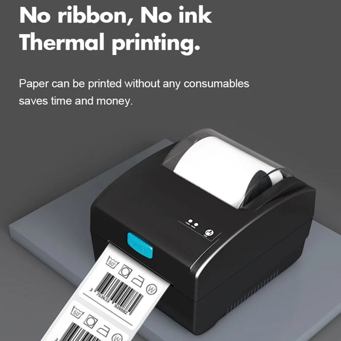 ZJ-8610 80mm Thermal Label Printer USB Bluetooth-compatible Inkless Printer for Retail Small Business - Black  /  US Plug - 5