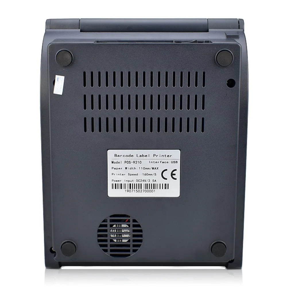 ZJ-9210 110mm Thermal Label Printer Portable Mini Label Printer USB + Bluetooth-compatible Interface - Black  /  US Plug - 4