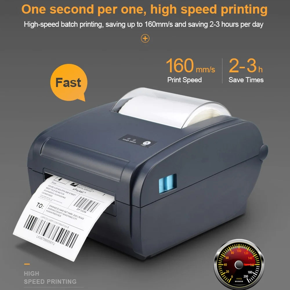 ZJ-9210 110mm Thermal Label Printer Shipping Labels USB Printer for E-Commerce Platforms - Black  /  US Plug - 5