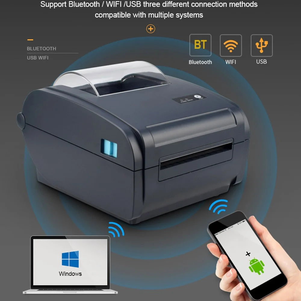 ZJ-9210 110mm Thermal Label Printer Shipping Labels USB Printer for E-Commerce Platforms - Black  /  US Plug - 6