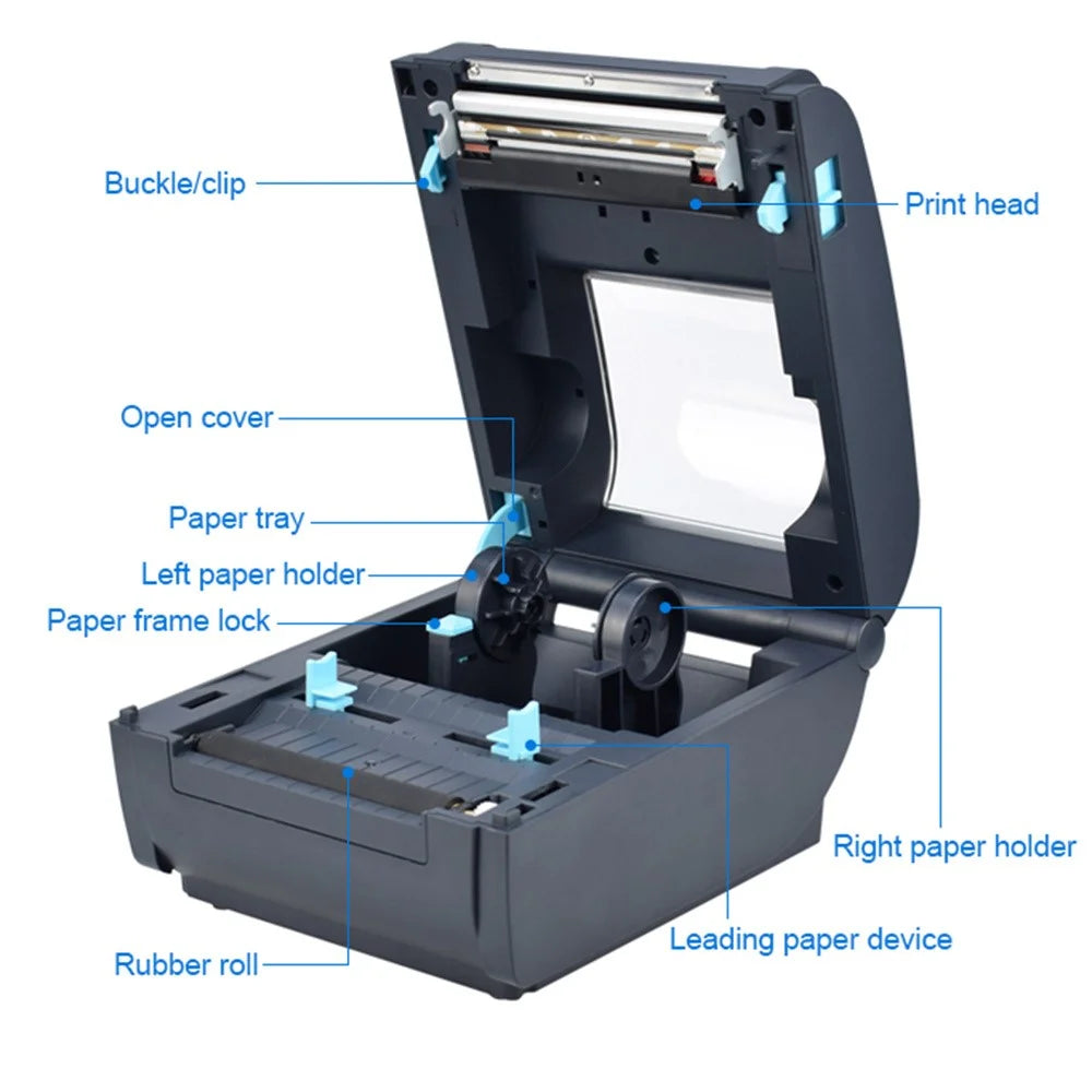 ZJ-9210 110mm Thermal Label Printer Shipping Labels USB Printer for E-Commerce Platforms - Black  /  US Plug - 4