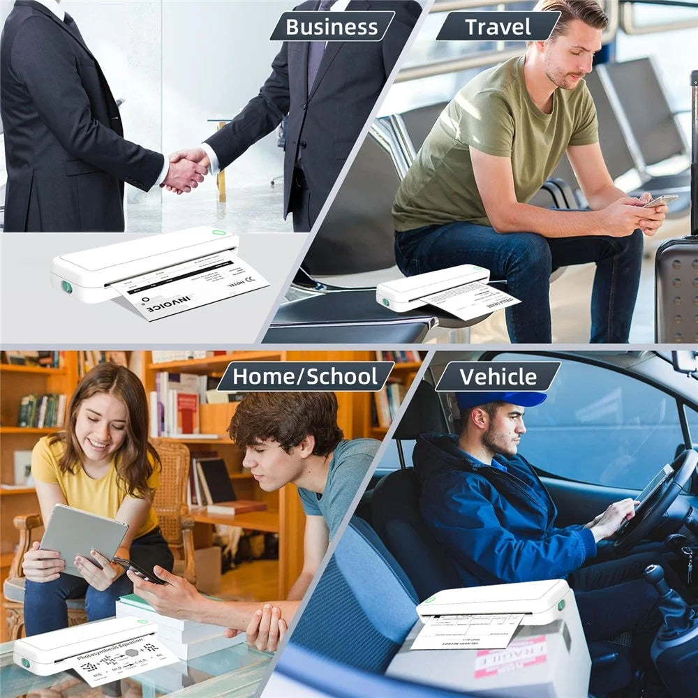 M15 Portable A4 Printer Pocket Size 203 DPI Inkless Bluetooth-Compatible Thermal Printing Machine - Black - 3