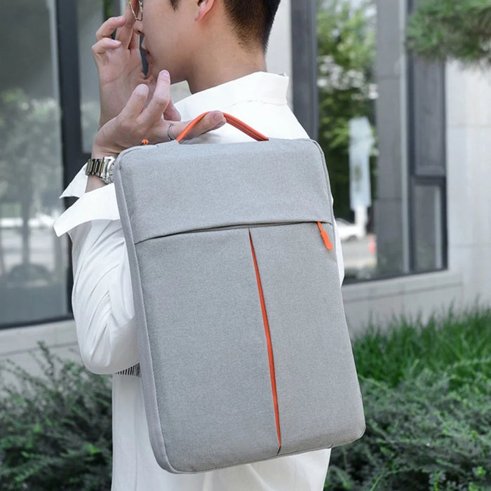 For 11-12 inch Laptop Bag Vertical Water Resistant Nylon Protective Case With Zipper Pocket 31 x 21 x 3CM - Black - 3