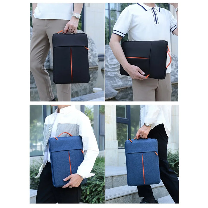 For 11-12 inch Laptop Bag Vertical Water Resistant Nylon Protective Case With Zipper Pocket 31 x 21 x 3CM - Black - 4
