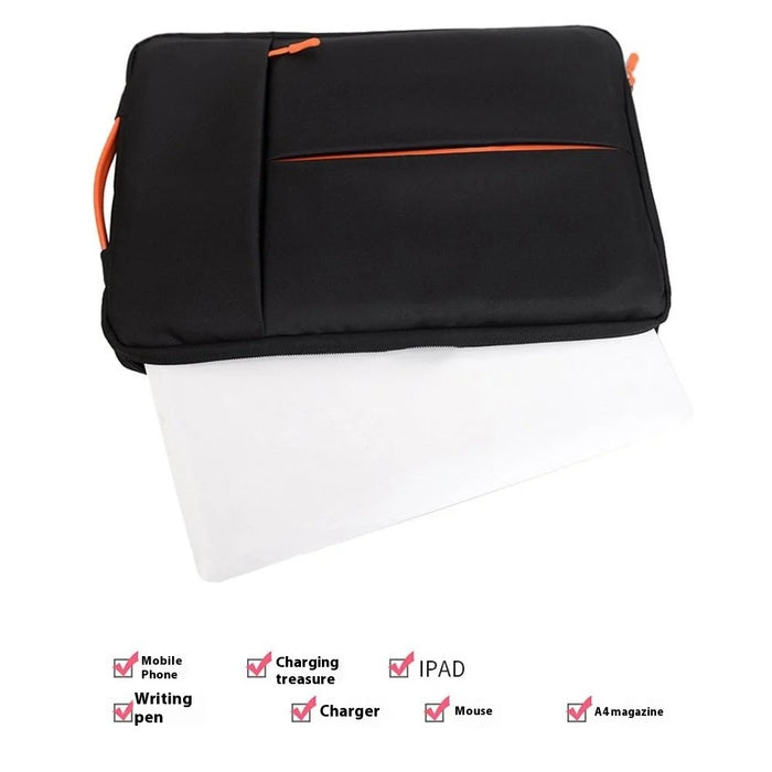 For 11-12 inch Laptop Bag Vertical Water Resistant Nylon Protective Case With Zipper Pocket 31 x 21 x 3CM - Black - 5