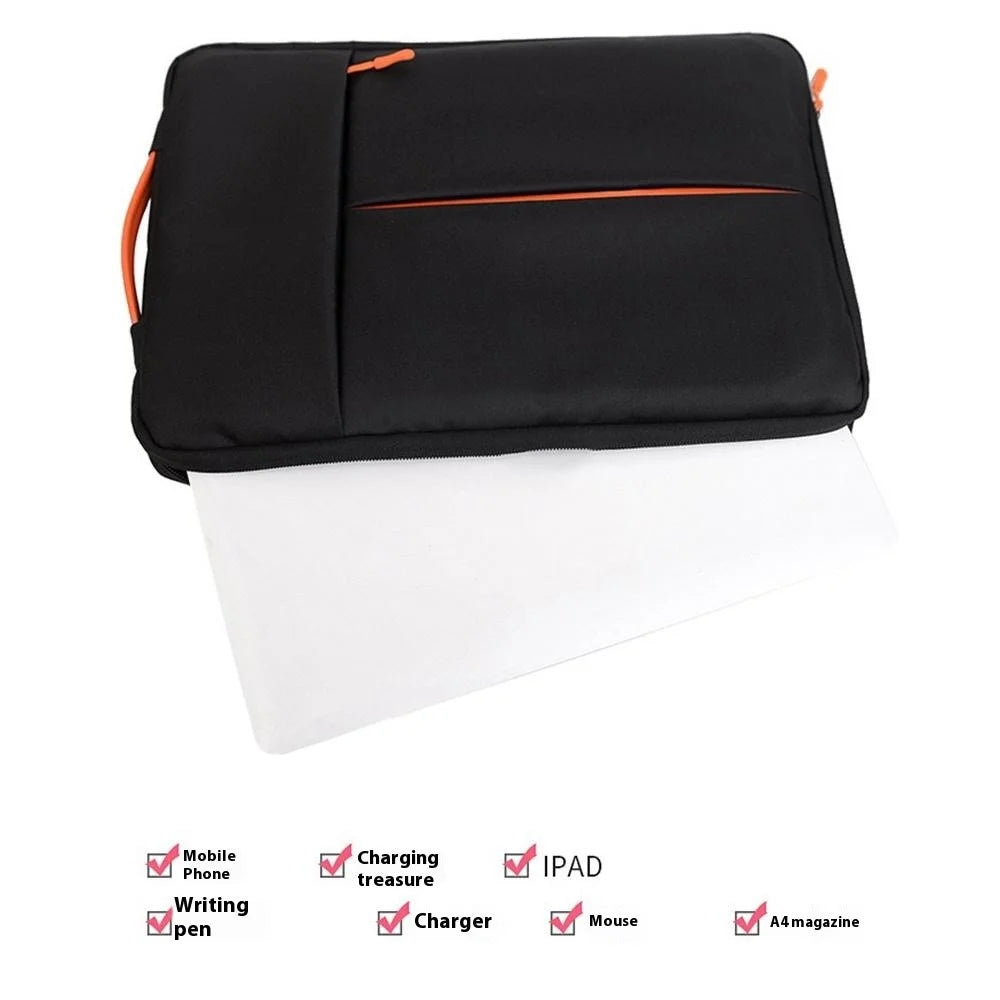 For 15-16 inch Laptop Bag Vertical Water Resistant Nylon Protective Case With Zipper Pocket 38 x 27 x 3CM - Black - 5
