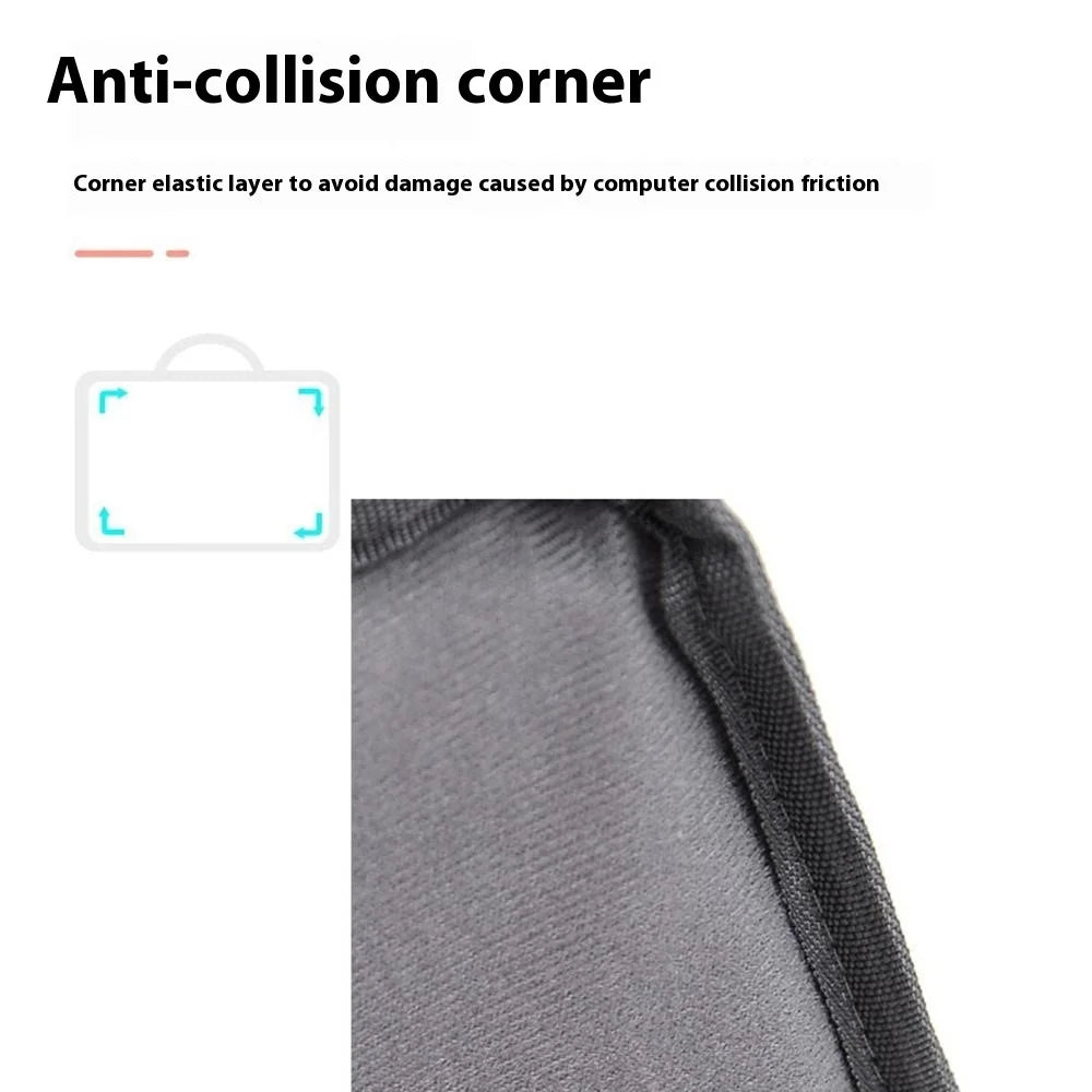 For 15-16 inch Laptop Bag Vertical Water Resistant Nylon Protective Case With Zipper Pocket 38 x 27 x 3CM - Black - 6