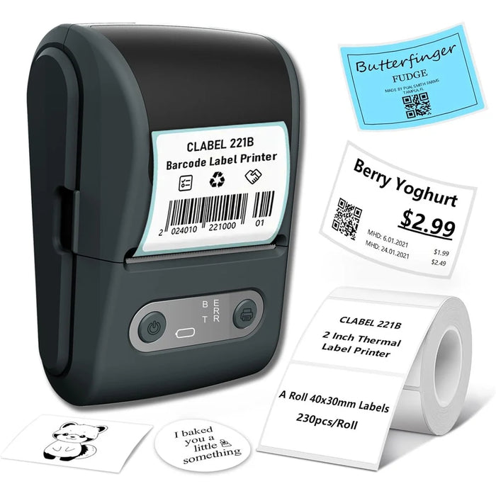 P10 203 DPI Portable Thermal Label Printer Mini Bluetooth-Compatible Sticker Maker for Smartphones - Black - 1