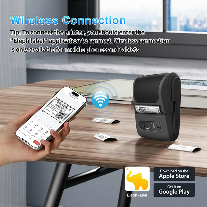 P10 203 DPI Portable Thermal Label Printer Mini Bluetooth-Compatible Sticker Maker for Smartphones - Black - 3