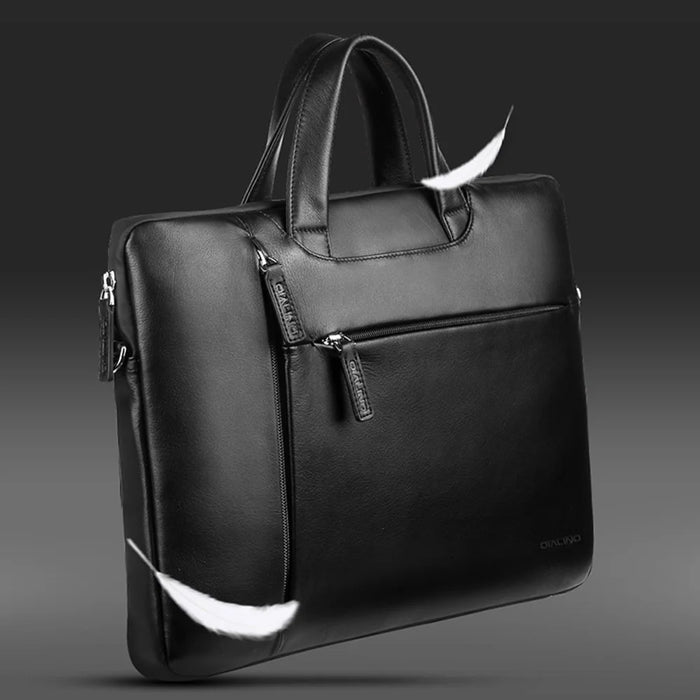 QIALINO For 13 Inch Universal Laptop Bag Genuine Cow Leather Notebook Carrying Case - 5