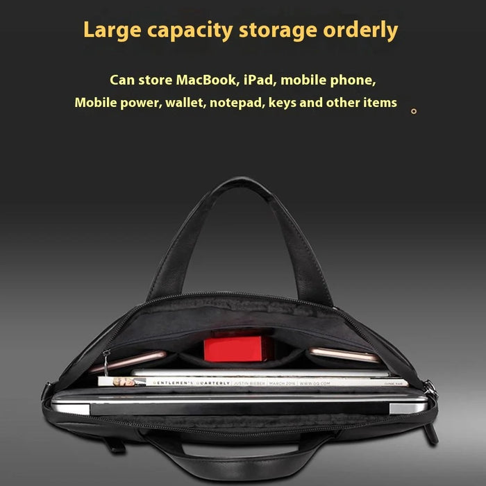 QIALINO For 13 Inch Universal Laptop Bag Genuine Cow Leather Notebook Carrying Case - 7