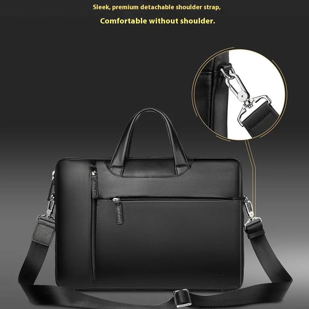 QIALINO For 15 Inch Universal Laptop Sleeve Bag Genuine Cow Leather Notebook Carrying Case - 7