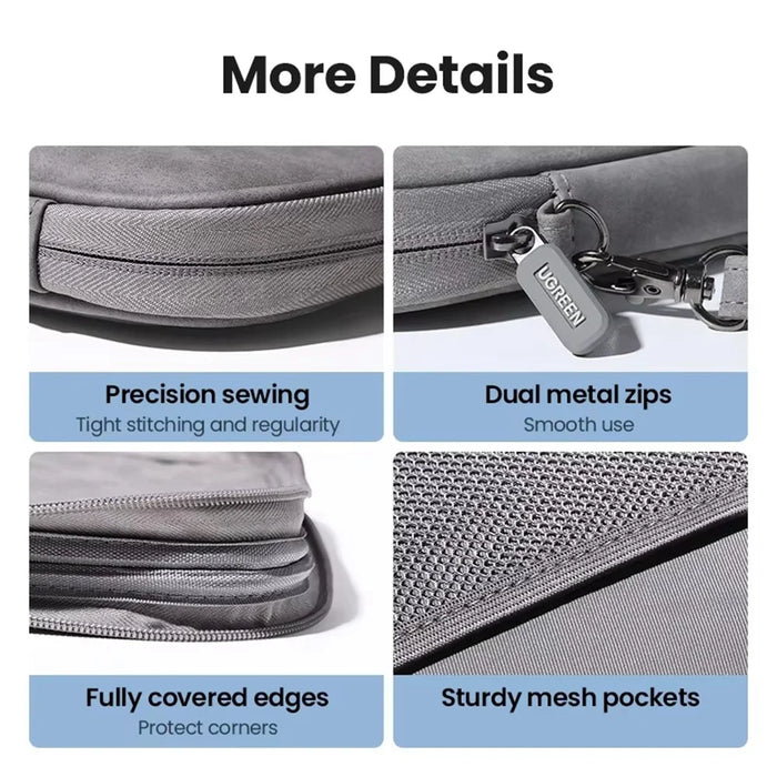 UGREEN 90435 Storage Bag for 11 Inch Laptop Shockproof PU Leather Portable Tablet Sleeve - 7