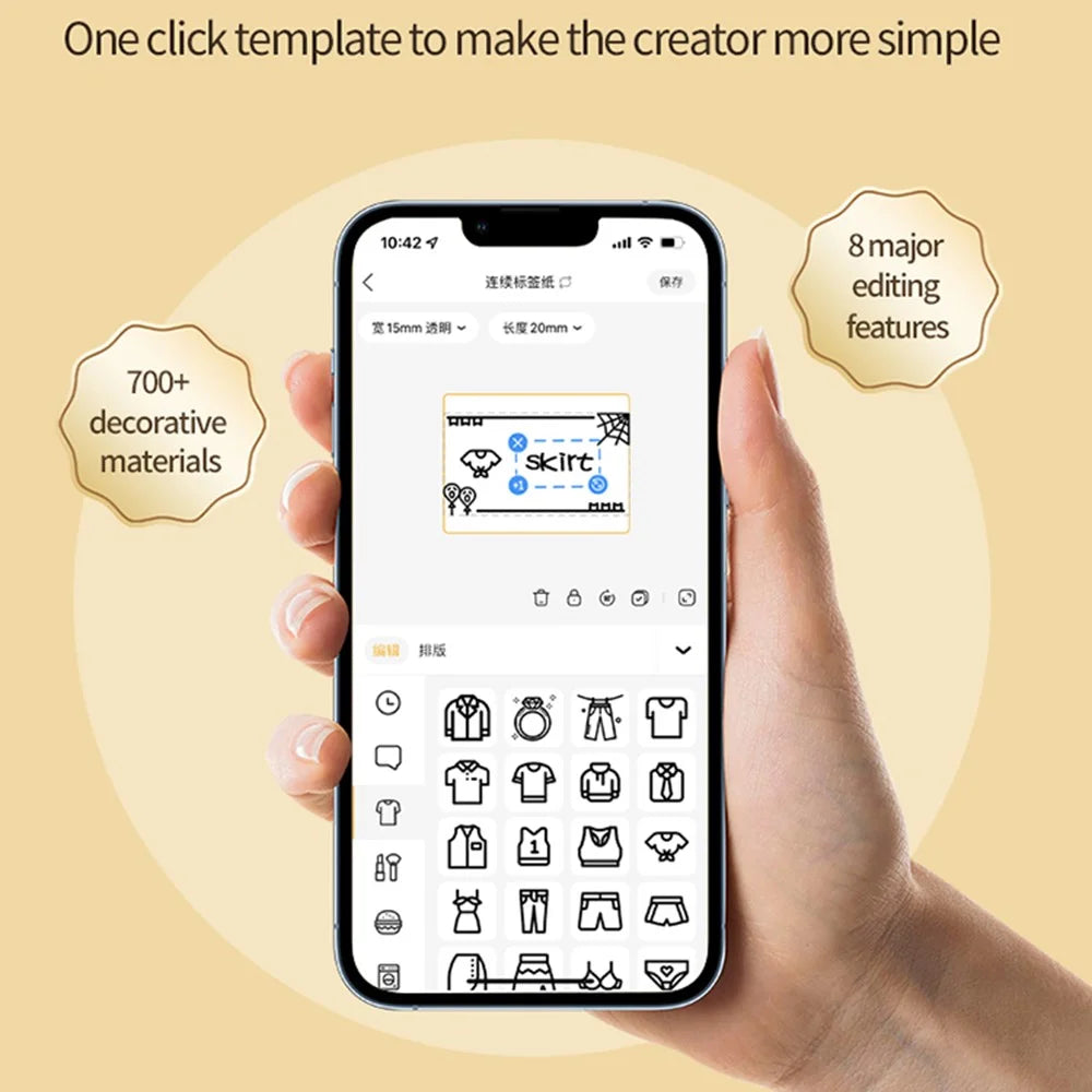 Y2 Portable Thermal Label Printer 200DPI Wireless Bluetooth-Compatible Handheld Label Maker - 5