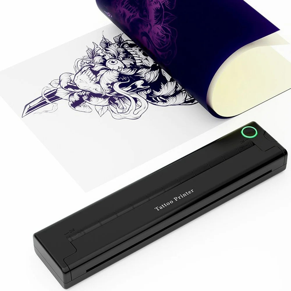 A46 Portable Mini Printer Wireless BT Thermal Tattoo Printer Machine with 10Pcs Paper - 2