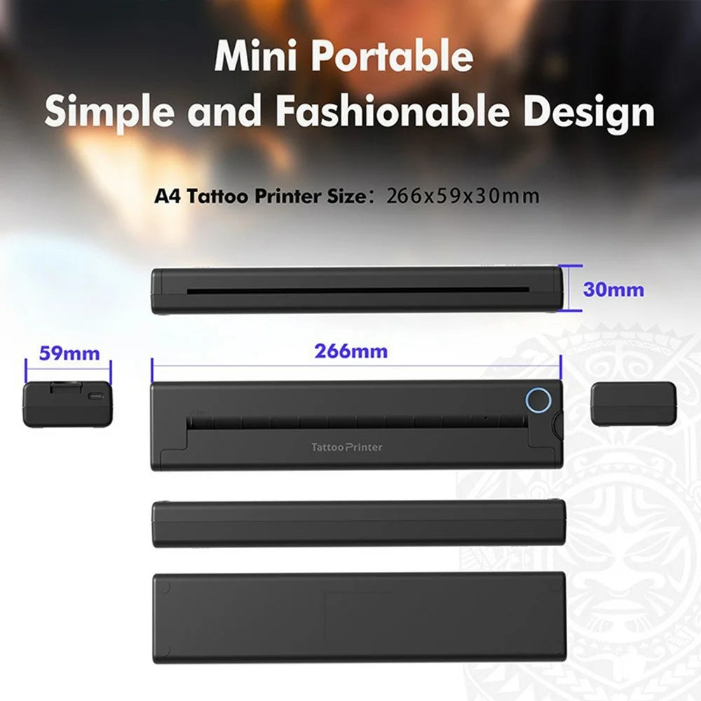 A46 Portable Mini Printer Wireless BT Thermal Tattoo Printer Machine with 10Pcs Paper - 5