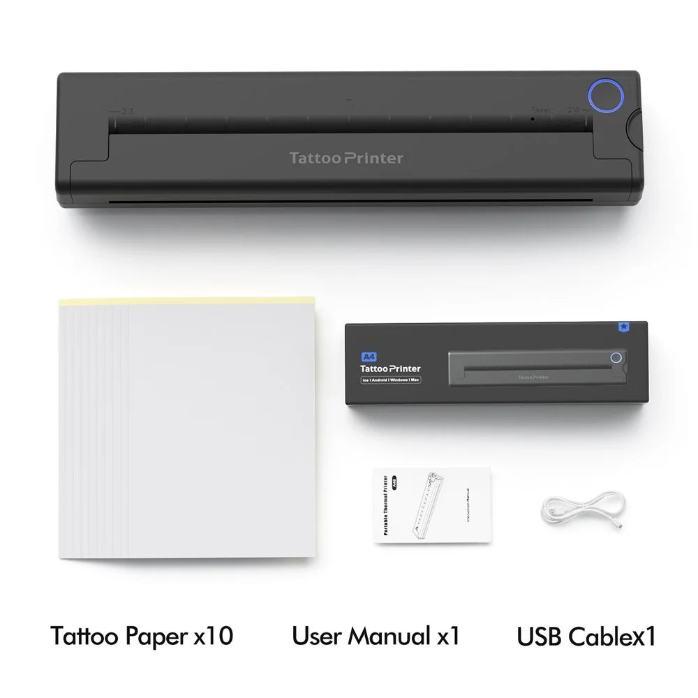 A46 Portable Mini Printer Wireless BT Thermal Tattoo Printer Machine with 10Pcs Paper - 6