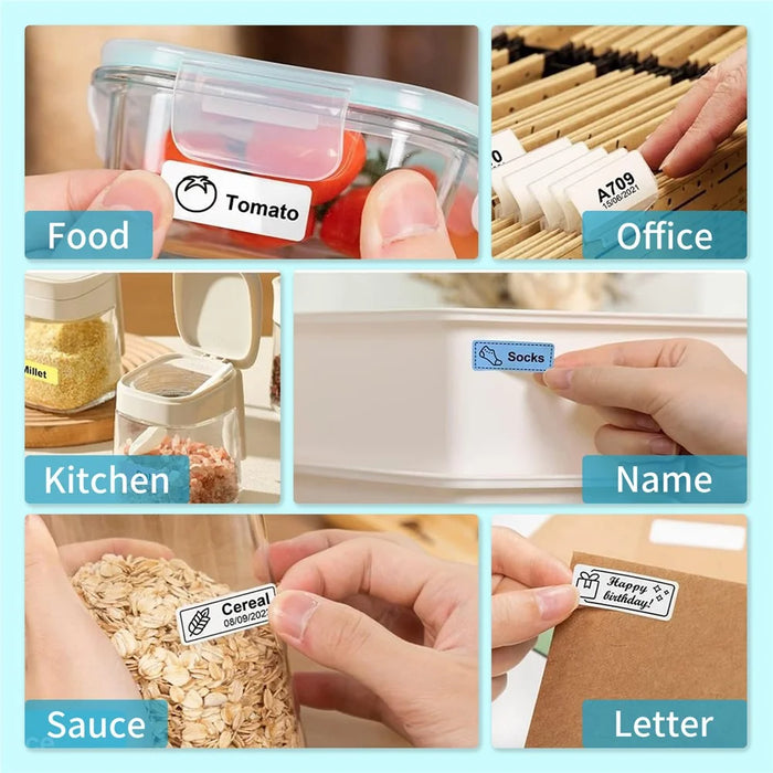 U1 200DPI Mini Portable Thermal Label Printer for Office Home Inkless Adhesive Sticker Printing Machine - White - 5