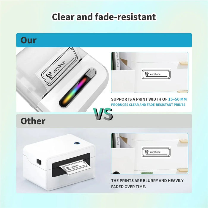 U1 200DPI Mini Portable Thermal Label Printer for Office Home Inkless Adhesive Sticker Printing Machine - White - 7