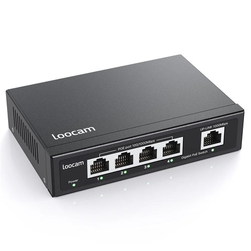 ZOSI 5 Port Gigabit Poe Switch 4 Poe+ Ports 65W 1000Mbps Uplink Port IEEE802.3af / at - US Plug - 1