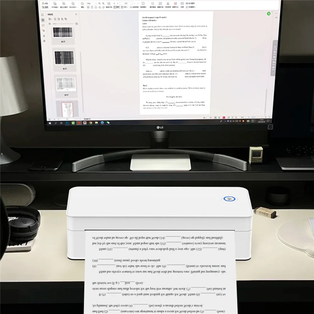 A4 Thermal Printer Wireless Bluetooth-compatible Portable Printing Machine for Windows  /  iOS  /  Android - White - 6