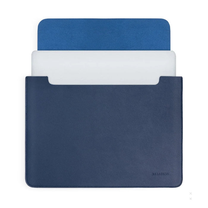 HUASHENG For 11 Inch Notebook Bag Ultra Thin Non Magnetic PU Leather Horizontal Laptop Sleeve - Navy Blue - 1