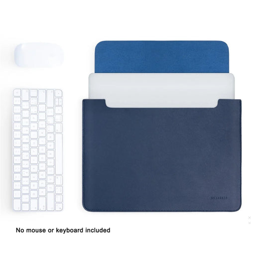 HUASHENG For 11 Inch Notebook Bag Ultra Thin Non Magnetic PU Leather Horizontal Laptop Sleeve - Navy Blue - 2