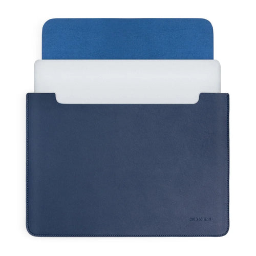HUASHENG For 15 / 15.4 Inch Notebook Bag Ultra Thin Non Magnetic PU Leather Horizontal Laptop Sleeve - Navy Blue - 1